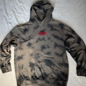H&M Stranger Things Black and Gray Tie-Dye Hoodie